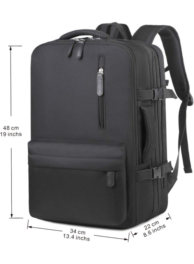 Bukela Travel Backpack for Men Women, 35L Laptop Backpack W/Shoe Compartment, Water Resistant Flight Approved Fits 15.6-inch Laptop, Black - Image 2